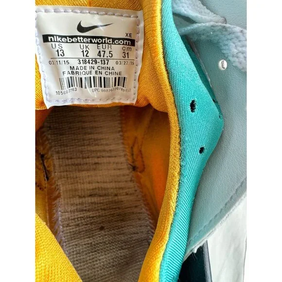 Nike Air Huarache White Turquoise Gold - Picture 14 of 15